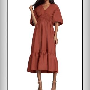 She + Sky Terracotta Midi Dress
